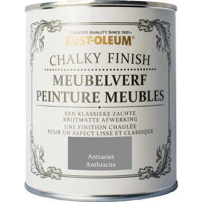 Afbeelding van Rust oleum chalky finish meubelverf 750 ml, antraciet, blik
