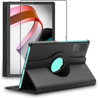 Afbeelding van ebestStar Hoes voor Xiaomi Redmi Pad, Roterende Etui, Case, 360 Draaibaar hoesje, Zwart + Gehard Glas