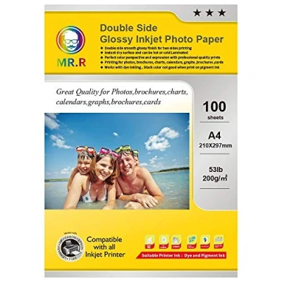 Afbeelding van MR.R Dubbelzijdig Glanzend Inkjet Fotopapier 200gsm, A4X100Sheets per Pak