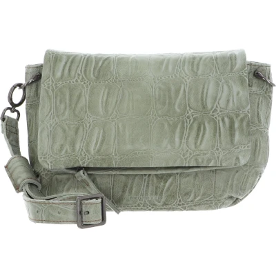 Afbeelding van FREDsBRUDER Leren Schoudertas Crolinchen Flap Bag Powder Green Lichtgroen