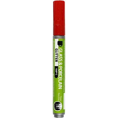 Afbeelding van Creativ Company Glasen Porseleinstift Glitter Semi Dekkend Rood