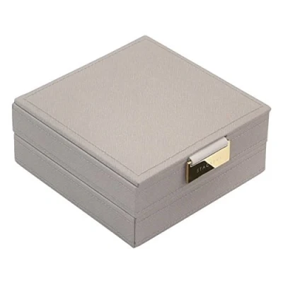 Afbeelding van Stackers Set of 2 Taupe Charm Jewellery Box with Champagne Gold Fitting