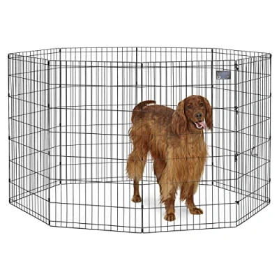 Afbeelding van MidWest Homes for Pets Hondenoefenpen en box zonder deur; 60,96 cm bij 106,68 cm; zwart E gecoat; 550 42