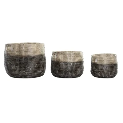 Afbeelding van DKD Home Decor Mandenset natuurlijk grijs zeegras (3 stuks) (37 x 37 40 cm) (Referentie: S3018623)