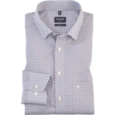 Afbeelding van OLYMP Overhemd M7 Luxor Modern Fit Mouwlengte 7 rood extra lange mouwen geprint