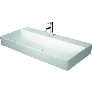 Afbeelding van Duravit durasquare wastafel 1000 mm wit hoogglans kraanvlak zonder kraangat geslepen wondergliss 23531000791