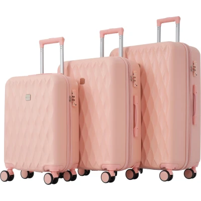 Afbeelding van Merax Kofferset Harde Koffers M L XL 4 Wielen ABS TSA slot Roze