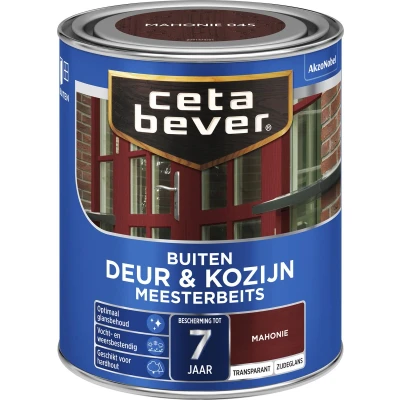 Afbeelding van Ceta Bever Transparant Meesterbeits Deur &amp; Kozijn 045 Mahonie Zijdeglans Blanke lak Beits