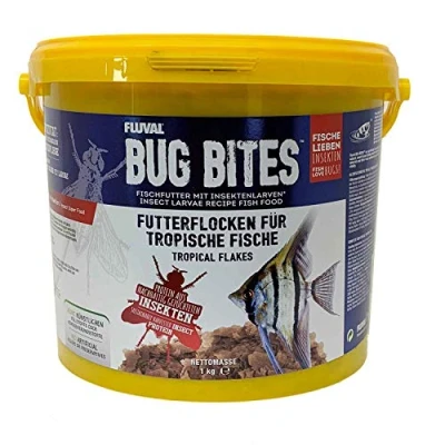 Afbeelding van Fluval Bug Bites Visvoer Vlokken, met insectenlaven, voor tropische vissen, 1,7 kg