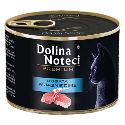 Afbeelding van 24 x 185 g Dolina Noteci Premium Rijk aan lam Nat Kattenvoer