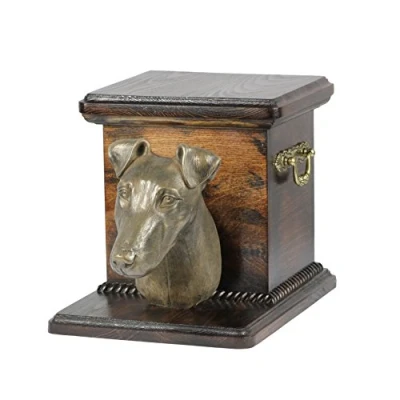 Afbeelding van Elegante urn hond voor Fox Terrier met hondenbuste asbewaring