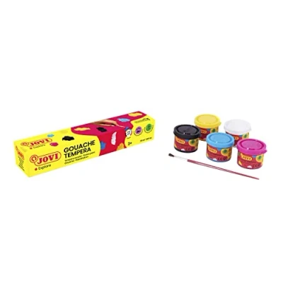 Afbeelding van Gouache Jovi Tempera set à 5 kleuren 35ml met penseel