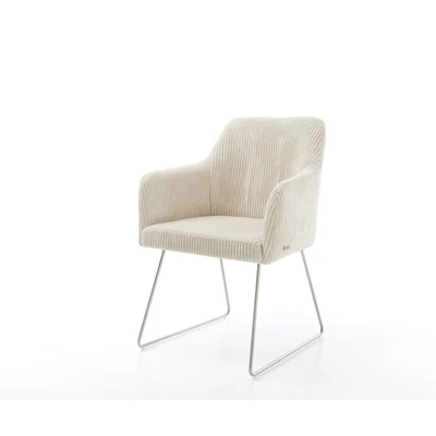 Afbeelding van Armleunstoel Greg Flex slipframe roestvrij staal cord beige