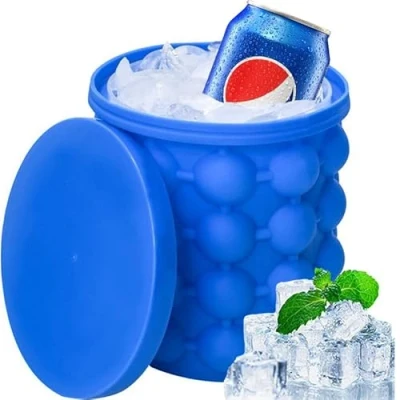 Afbeelding van IJsblokjesvorm, siliconen ijsblokjeshouder met deksel in bekervorm, BPA vrij, beker ijs voor dranken, gekoelde whisky, wijn, cocktail, vaatwasmachinebestendig, gemakkelijk los te maken