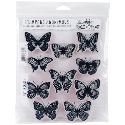 Afbeelding van Art Gone Wild AGCMS294 Tim Holtz Flutter Cling rubberen stempelset, meerkleurig