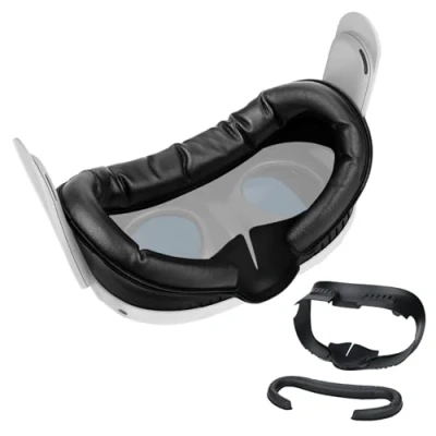 Afbeelding van MMOBIEL VR Gezichtsinterface voor Meta Oculus Quest 3 Face Cover Pad Verwisselbare Facial Interface Accessories Set met Neuskussen &amp; Zachte PU Lederen Gezichtskussen Zwart