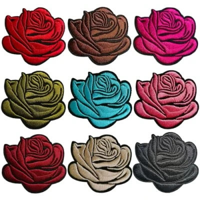 Afbeelding van BPA 9 stuks bloemen geborduurde patches opstrijkbare naaipatches voor kleding, jassen enz.