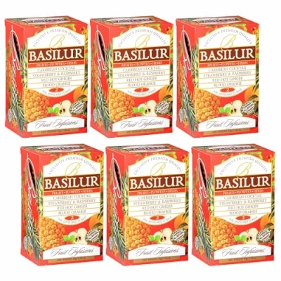 Afbeelding van BASILUR Fruit Infusions Cafeïnevrije vruchtenthee, 4 smaken in zakjes 25 x 1,8 g (x6)