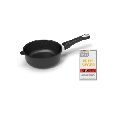 Afbeelding van AMT Gastroguss Koekenpan, 20 cm diameter, 7 hoog, stoofpan, afneembare steel, geschikt voor inductie, Lotan® antiaanbakafwerking, gietijzeren pan (gegoten aluminium), AMZN I 720 Z20B