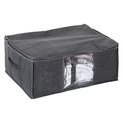 Afbeelding van 5Five Dekbed/kussens opberghoes antraciet grijs met vacuumzak 60 x 45 25 cm Opberghoezen