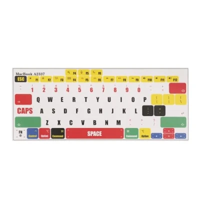 Afbeelding van kwmobile QWERTY US Engels toetsenbord Stickers geschikt voor Apple MacBook Air 13 M1 (A2337) keyboard laptop in meerkleurig
