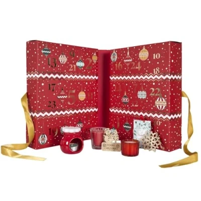 Afbeelding van HOME DECO FACTORY, BO0095, Advent Calendar with Scented Candles and Surprises, Traditional Design, Festive Atmosphere, Ideal for Gifting, Red, One Size