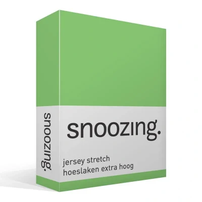 Afbeelding van Snoozing Jersey Stretch Hoeslaken Extra Hoog Tweepersoons 120/130x200/220 cm Lime