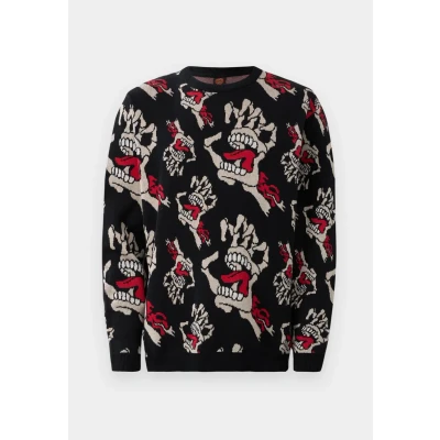 Afbeelding van Santa Cruz BONE Hands ALL OVER CREW Unisex Trui, Maat: XL, Black