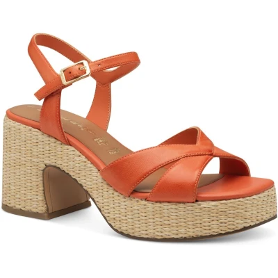 Afbeelding van Tamaris Espadrilles, Dames, Maat: 37, Orange Leer