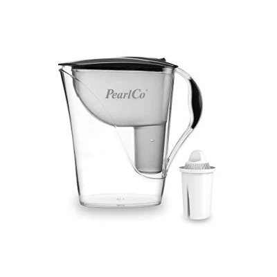 Afbeelding van PearlCo Waterfilter Fashion (antraciet) met 1 universal Classic filterpatroon past bij Brita