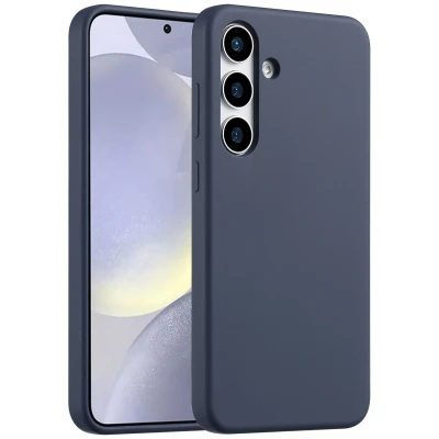 Afbeelding van Samsung Galaxy S25 Plus Hoesje Siliconen en TPU (zacht) Accezz Softcase/Backcover Donkerblauw Telefoonhoesje