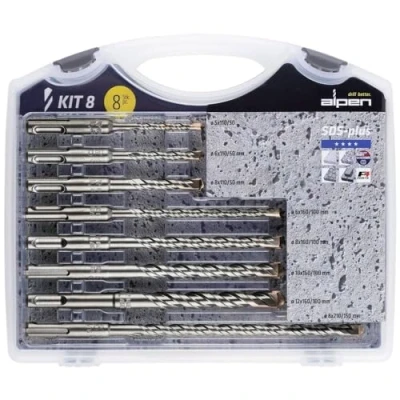 Afbeelding van Alpen 80704100100 Carbide Hamerboorset 8 delig 5 mm, 6 10 12 mm SDS Plus 1 set(s)