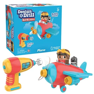 Afbeelding van Learning Resources Educational Insights Design &amp; Drill Bolt Buddies Vliegtuig Speelset, Veelkleurig