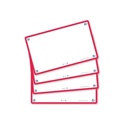 Afbeelding van Oxford Flash 2.0 Flashcards Blanco A7 Rode rand 80 stuks