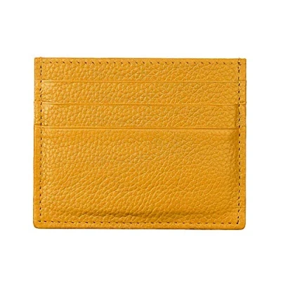 Afbeelding van Hibate RFID Bescherming Lederen Kaarthouder voor Mannen Vrouwen Slim Mini Kaarten Portemonnee Creditcardhouder, geel, One Size, creditcardhoes