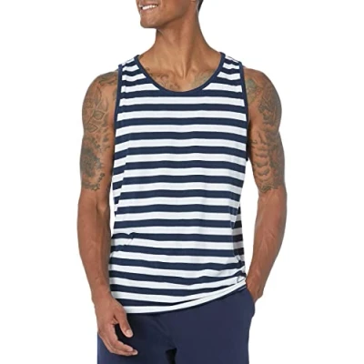 Afbeelding van Amazon Essentials Men&#039;s Tanktop met normale pasvorm, Marineblauw Wit Streep, L