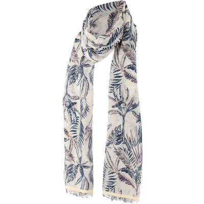 Afbeelding van Sarlini Langwerpige Sjaal Leaves Denim