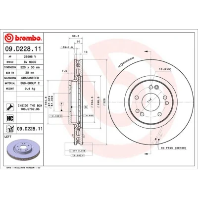 Afbeelding van Brembo Remschijf 09.D228.11