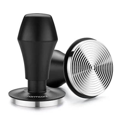 Afbeelding van Normcore 58,5 mm Espresso Coffee Tamper V4 Veerbelaste stamper met roestvrijstalen rimpelbasis 15 lbs/25 lbs/30 pond vervangende veren geanodiseerd aluminium handvat en standaard
