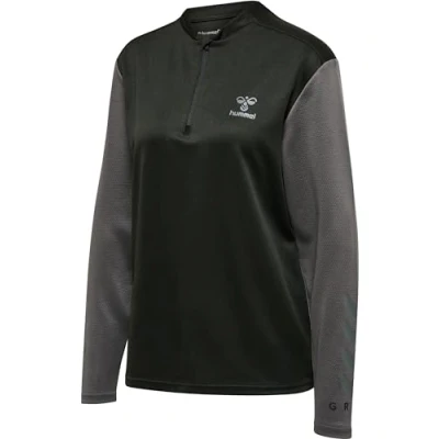 Afbeelding van Hummel Ongrid Halfzip Poly Sweat Dames Sporttruien zwart/grijs Vrouwen