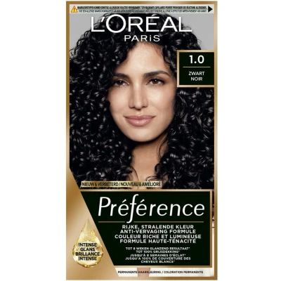 Afbeelding van 3x L&#039;Oréal Préférence Permanente Haarkleuring 1 Zwart