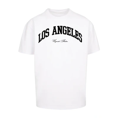 Afbeelding van Upscale by Mister Tee L A College Tshirt print, Heren, Maat: 5XL, White