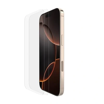 Afbeelding van Belkin ScreenForce TemperedGlass screenprotector voor iPhone 16 Pro, gehard glas, kristalhelder, eenvoudig luchtbelvrij aanbrengen, krasbestendig beschermglas 2 pack
