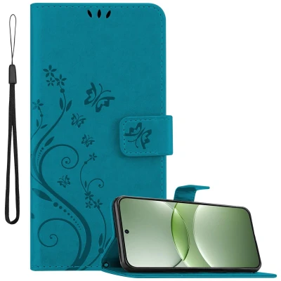 Afbeelding van Cadorabo Hoesje geschikt voor Huawei Nova 13 in BLOEMEN BLAUW Beschermhoes bloemmotief met magnetische sluiting, standfunctie en kaartsleuven Book Case Cover Etui
