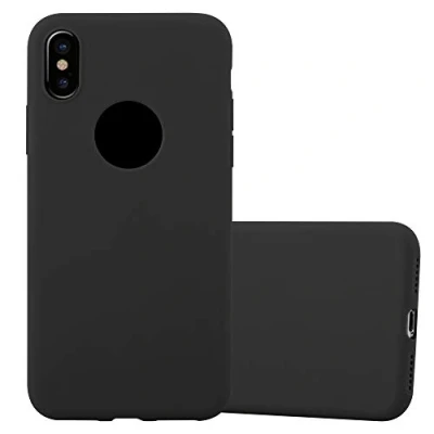 Afbeelding van Cadorabo Hoesje geschikt voor Apple iPhone X / XS in CANDY ZWART Beschermhoes TPU silicone Case Cover