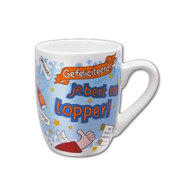 Afbeelding van Cartoonmok Geslaagd Topper
