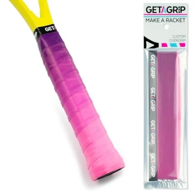 Afbeelding van GET A Grip Aangepaste Tennisracket Tape Antislip/Sneldrogende Tennis Overgrip Voorgesneden Padel Racket met Afwerkingstape (Cascade, 1 Grip)