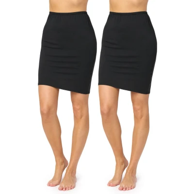 Afbeelding van Merry Style Dames Onderrok kort elastisch licht Viscose MS MS10 204 UW Zwart/Zwart (2 Pack) XS