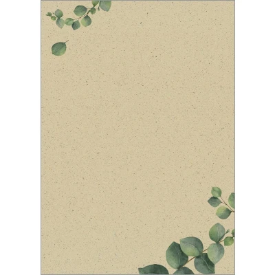 Afbeelding van Papier met motief Sigel, Eucalyptus, tweezijdig motief, gras papier, F