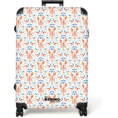 Afbeelding van NoBoringSuitcases.com® Koffer groot Reiskoffer lichtgewicht Schaaldieren patroon kleurrijk Rolkoffer met 4 wielen Grote trolley XL 98 liter bagage